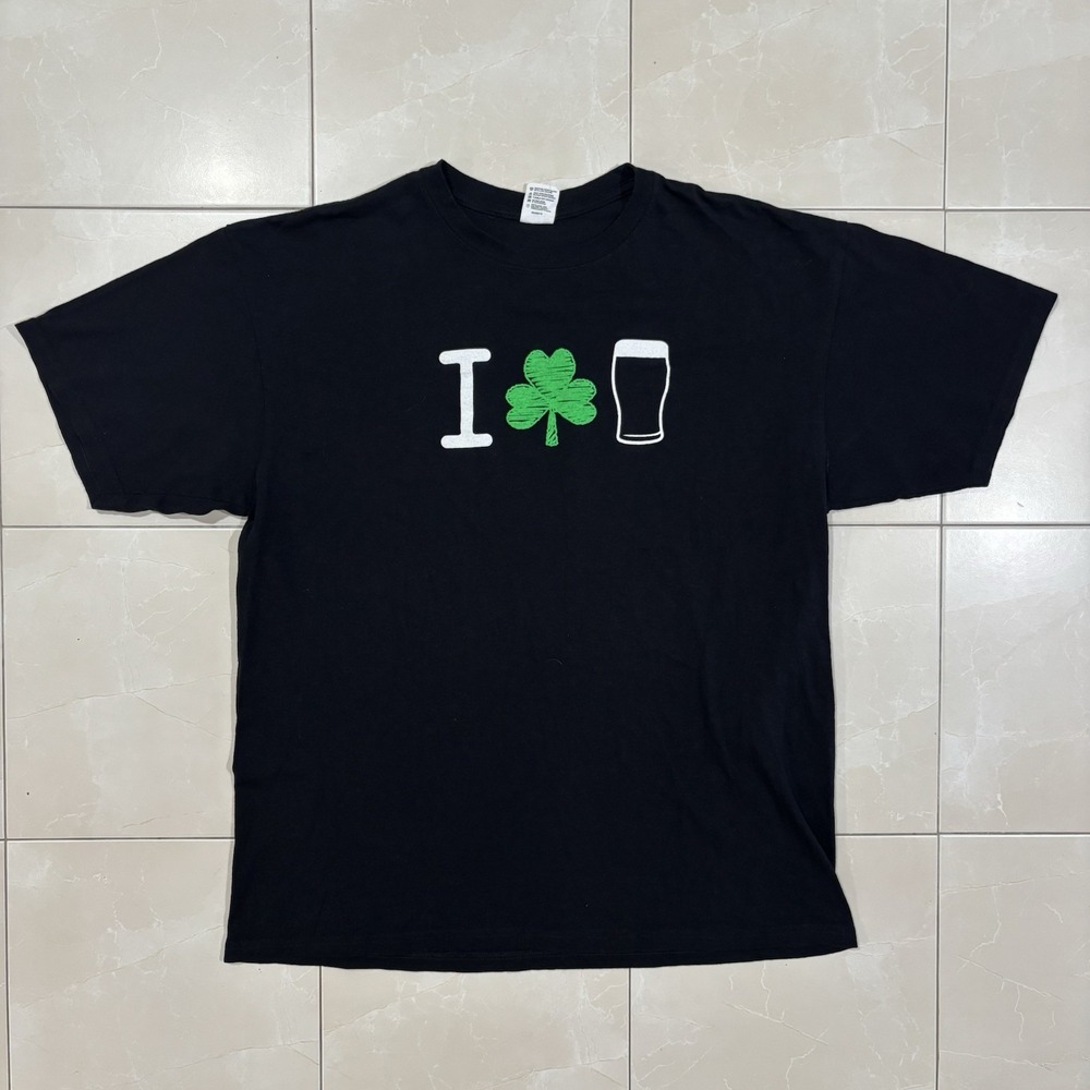 Guinness Beer T Shirt Irish Clover Men's XL Vintage Party Tee Ireland